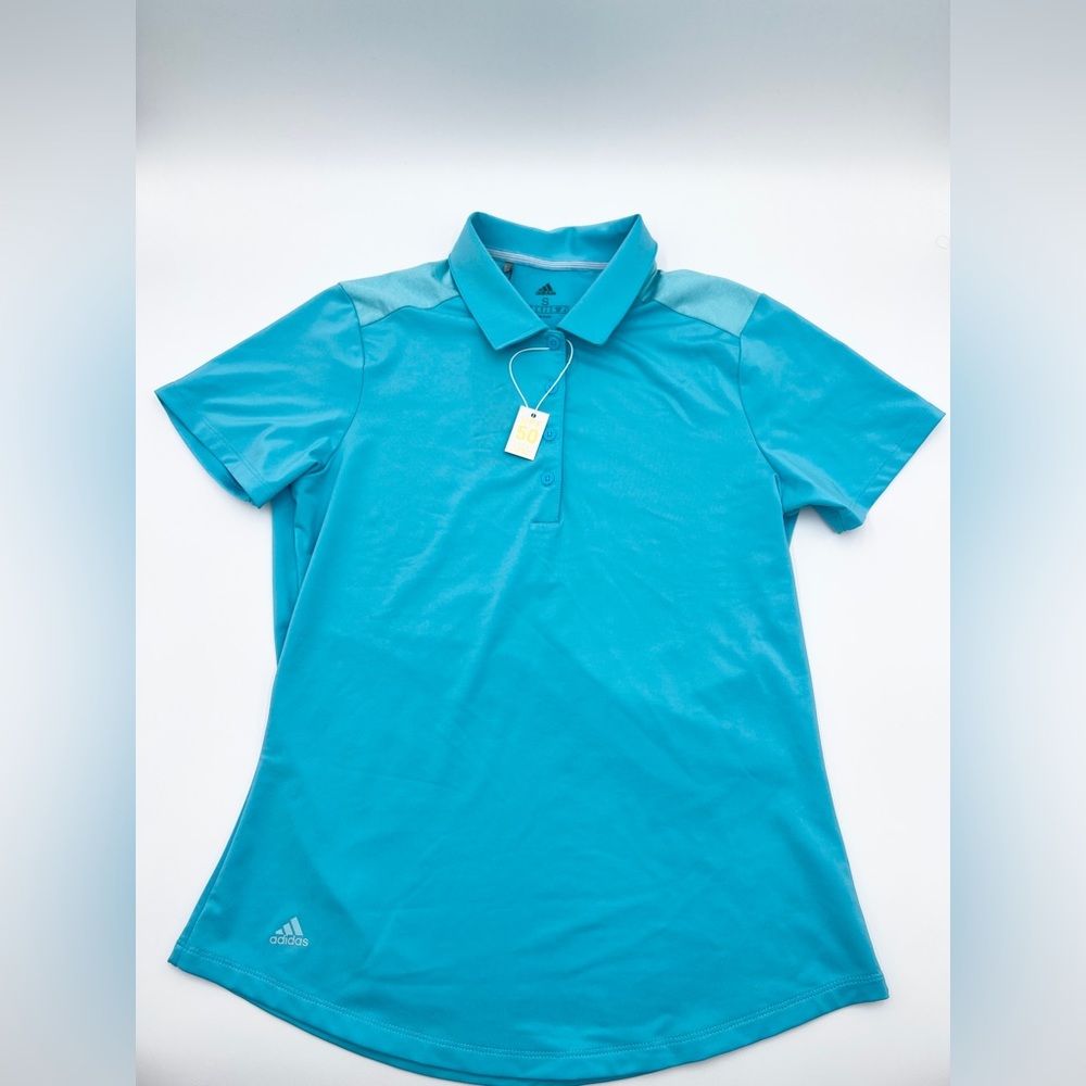Adidas Ultimate 360 Golf Polo Top Bright Cyan Size Small New